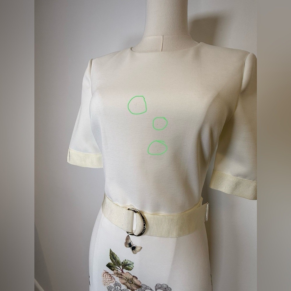 Ted Baker Layli Gem Gardens Ivory Short Sleeve Midi Dress Ted Baker 1/US Small - Picture 16 of 16